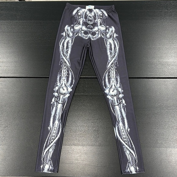 Lotus Leggings Black and White Skeleton Leggings - Small - Picture 1 of 11